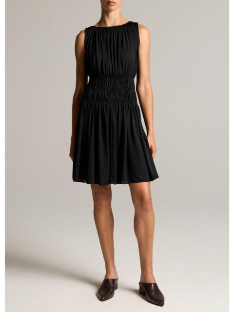 Vince Crepe Gathered-Tier Sleeveless Dress