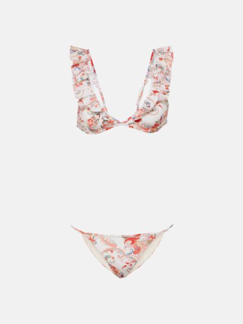 Etro Paisley ruffled bikini