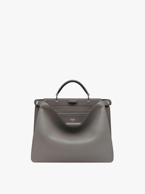 FENDI Gray Cuoio Romano leather bag