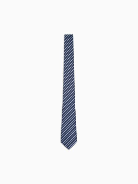GIORGIO ARMANI SILK AND COTTON JACQUARD TIE