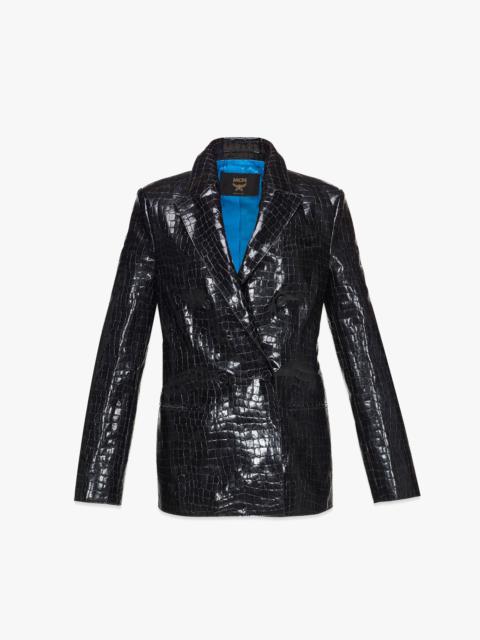 MCM Cyberpunk Blazer in Croco-Embossed Patent Leather