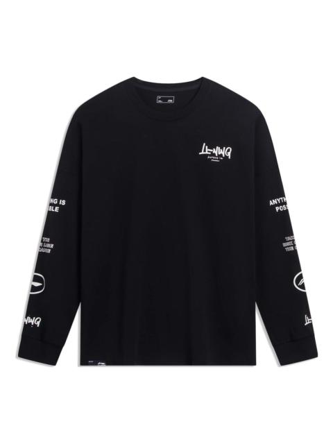 Li-Ning Li-Ning Anything Is Possible Graphic Long Sleeve T-shirt 'Black' AHST557-2