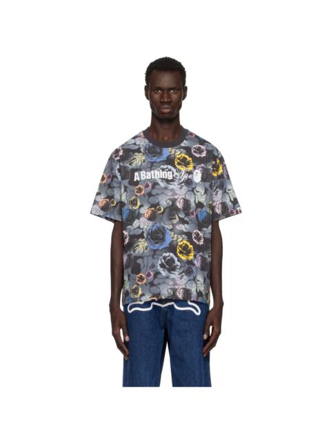 A BATHING APE® Black Floral Solid Camo Logo Relaxed Fit T-shirt