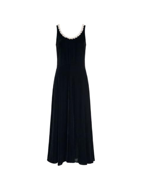 MARIA McMANUS pearl-trim maxi dress