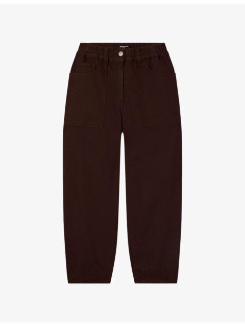 WHISTLES Barrel-Leg Elasticated-Waist Denim Jeans