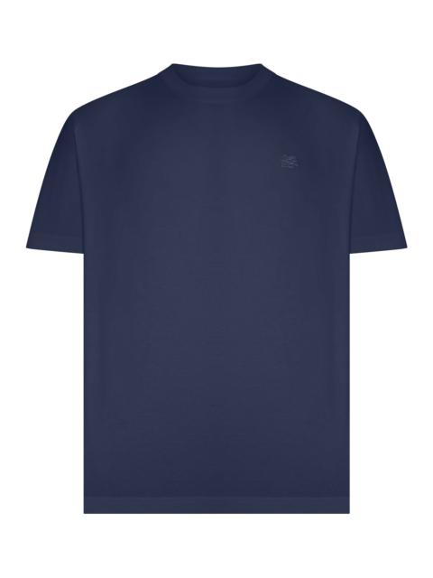 Etro ROME COTTON T-SHIRT WITH EMBROIDERED LOGO