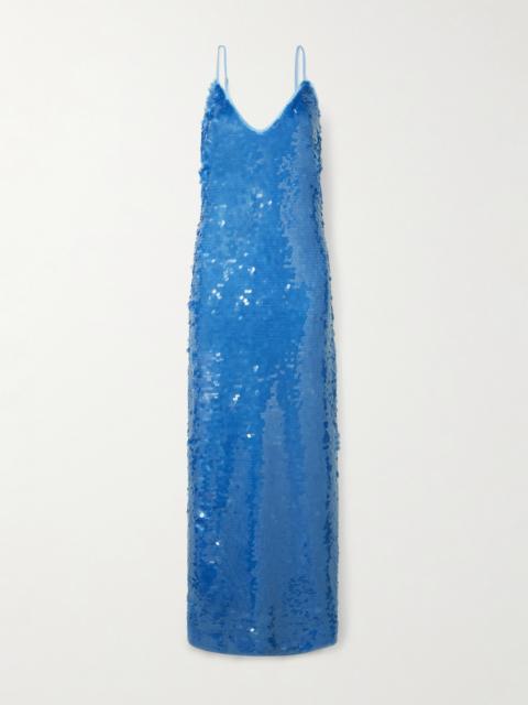 ALÉMAIS Stellar Sequined Recycled-tulle Midi Dress