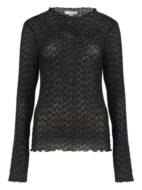 Vince long-sleeved diamond-lace top
