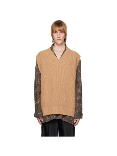 Maison Margiela Tan V-Neck Vest