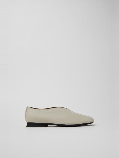 CAMPER Casi Myra Gray Leather Shoes for Women.