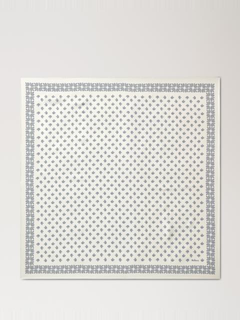Mulberry Large Square Scarf - Mulberry Tree Eggshell Silk Twill