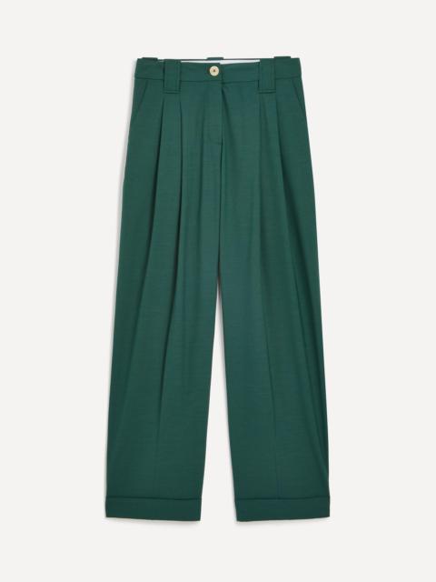 GANNI Drapey Melange Pleated Trousers