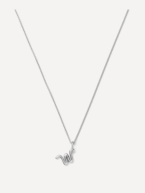 MISSOMA Sterling Silver Curly Molten Mini W Initial Pendant Necklace