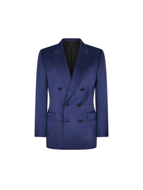 TOM FORD SILK VISCOSE SATIN POLKA DOT JACQUARD JACKET