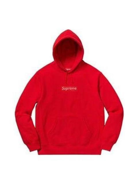 Supreme Supreme x Swarovski Box Logo Hooded Sweatshirt 'Red' SUP-SS19-959
