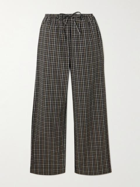 RÓHE Checked Cotton-poplin Wide-leg Pants