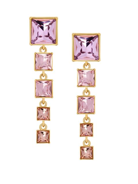Oscar de la Renta Women's 24K-Gold-Plated & Glass Crystal Drop Earrings - Violet