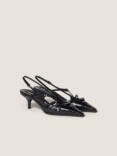 Miu Miu Croco-print slingback pumps