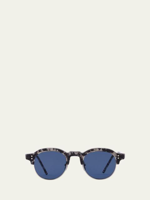 Thom Browne Men's Oval Half-Rim Sunglasses