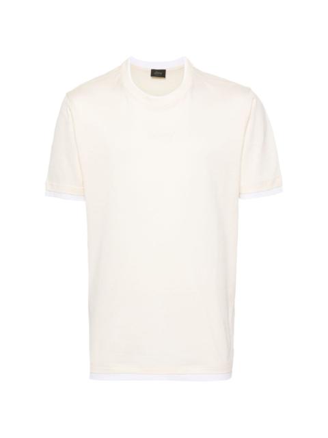 Brioni logo-embroidered layered T-shirt