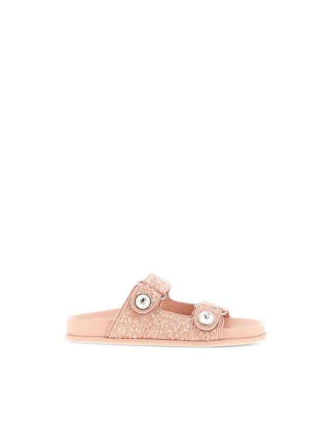 JIMMY CHOO tweed pearl Fayence sandals