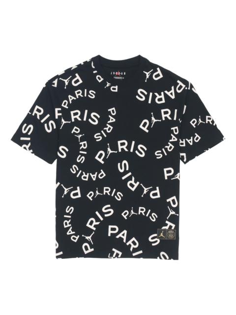 Air Jordan Paris Saint-Germain Jock Tag Alphabet Short Sleeve Black CK9788-010