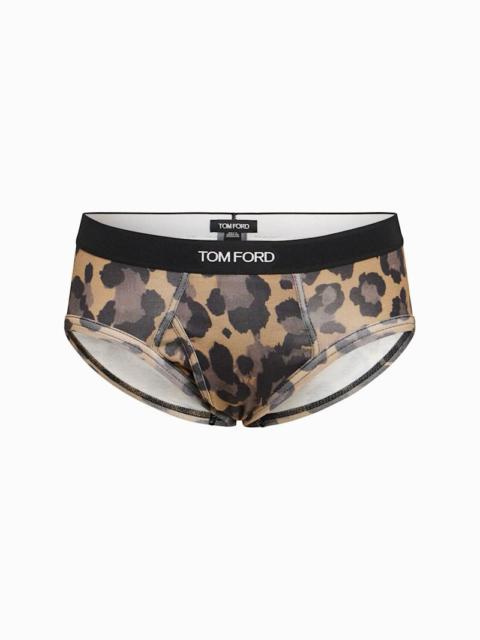 Printed stretch jersey briefs