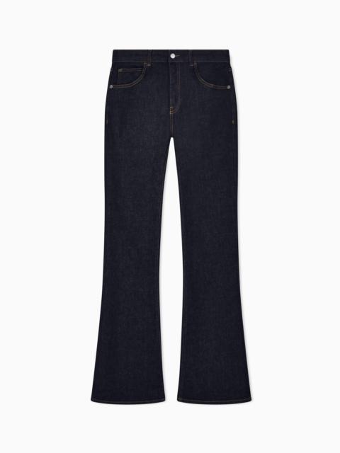 EMPORIO ARMANI J47 Medium high-waisted, lightly worn-look, flared, stretch-denim jeans