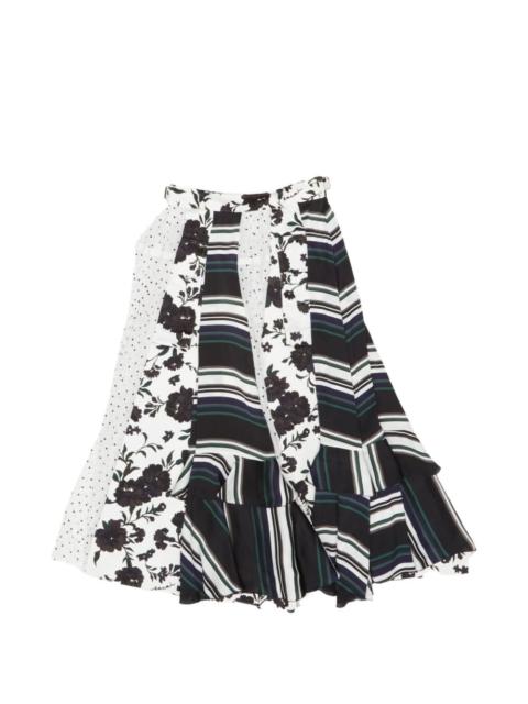 sacai patchwork floral-print skirt