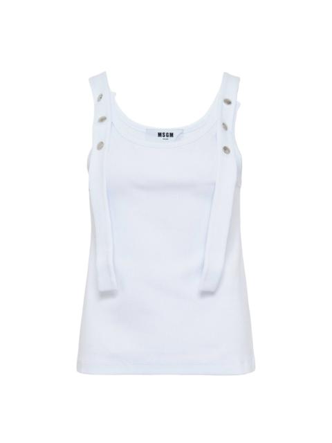 MSGM Tank Top With Button Stripes