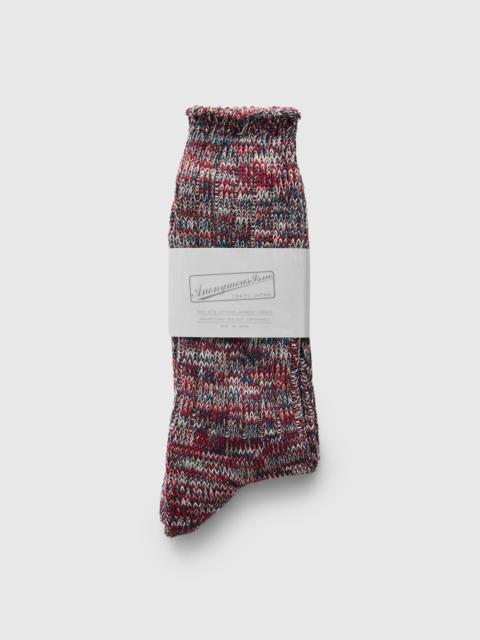 ANONYMOUSISM Melange Crew Sock in Steel