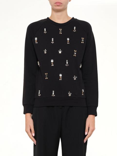 Lanvin Embroidered Jersey Top in Black