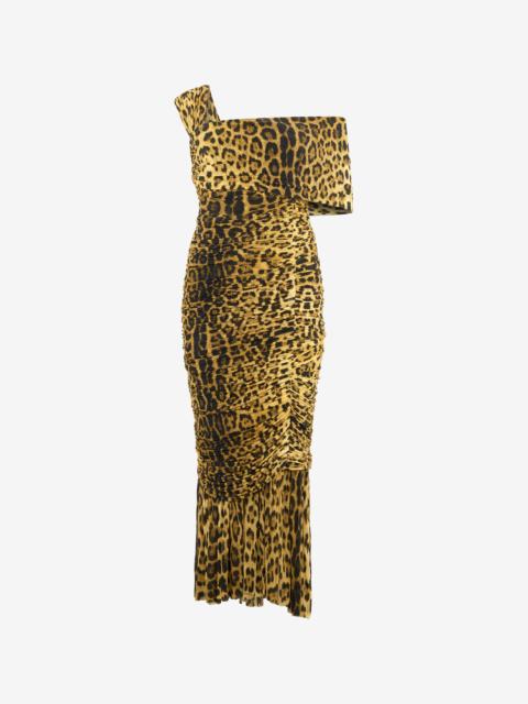 Roberto Cavalli Midi Dress With Jaguar Skin Print