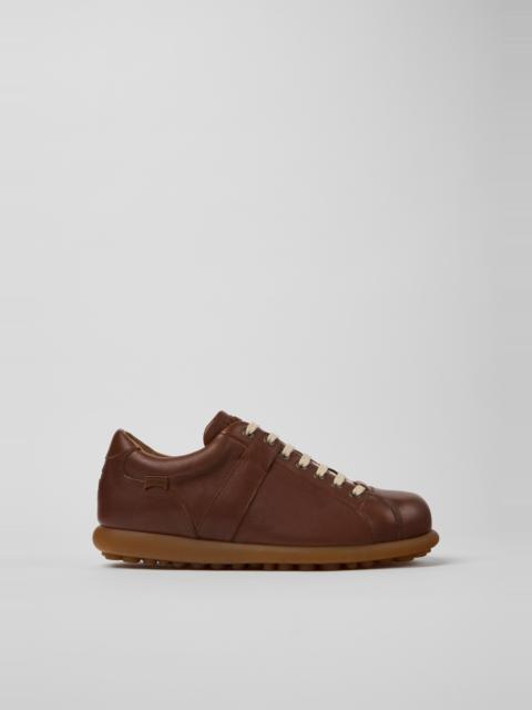 CAMPER Pelotas Brown Leather Shoes for Men.