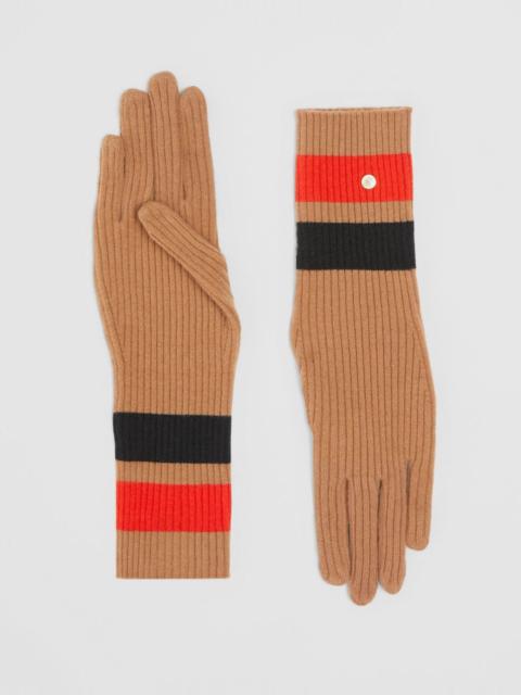 Burberry Monogram Motif Merino Wool Cashmere Gloves