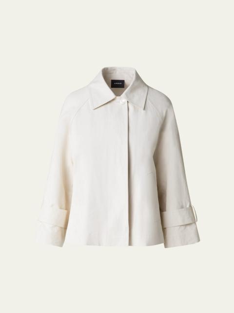 AKRIS Alisa Water-Resistant A-Line Coated Linen Jacket