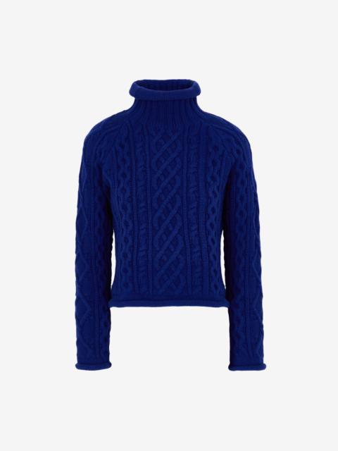 Maison Margiela High-neck cable knit sweater