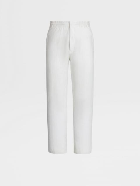 ZEGNA WHITE LINEN JOGGERS