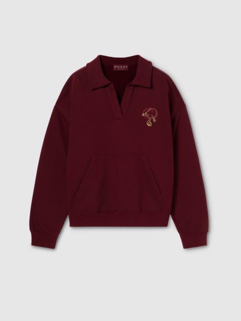 GUCCI Cotton jersey sweatshirt with embroidery