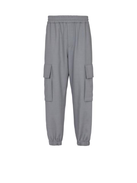 Balmain Double crepe wool cargo trousers