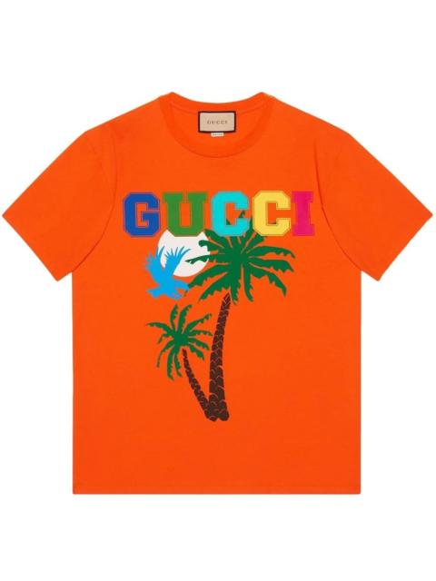 GUCCI 코튼 jersey 티셔츠 Gucci palms