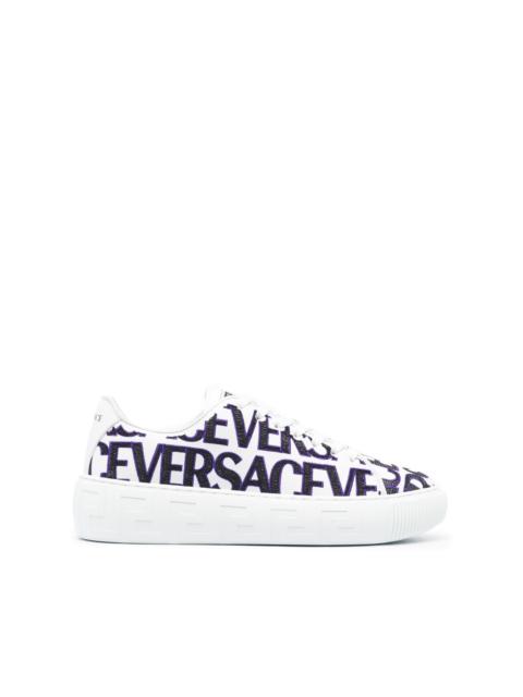 VERSACE logo-embroidered sneakers