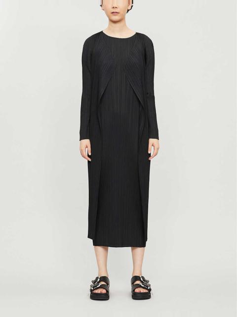 Pleats Please Issey Miyake Basic relaxed-fit pleated knitted jersey coat