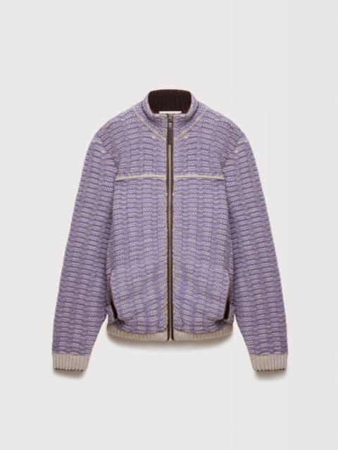 Marni PURPLE COTTON-WOOL KNIT JACKET