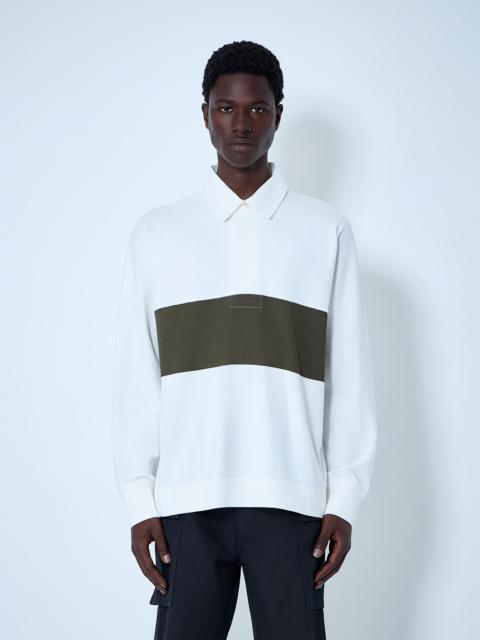 MARGARET HOWELL Panelled Long Sleeve Polo Shirt