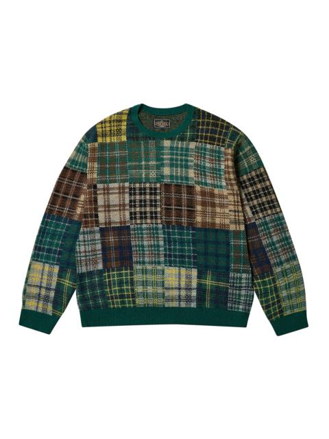 PALACE Palace x Beams Plus Crew Patchwork Jacquard Knit Green
