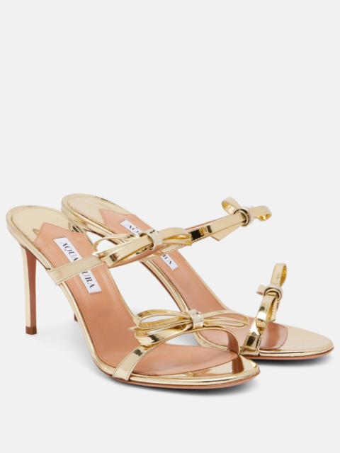 AQUAZZURA Soave 85 mirrored faux leather mules