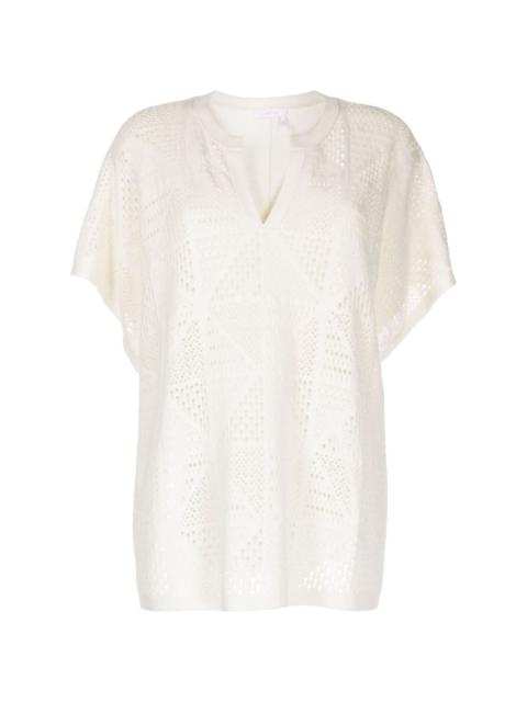 See by Chloé open-knit split-neck top