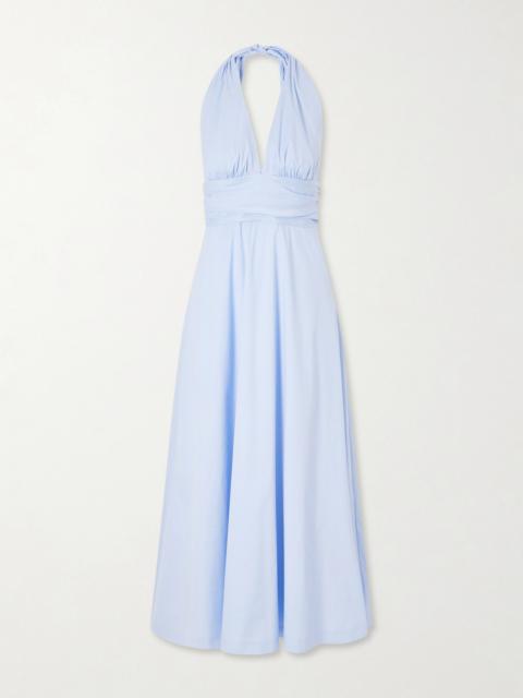 BERNADETTE Marilyn Organic Cotton-blend Poplin Halterneck Maxi Dress