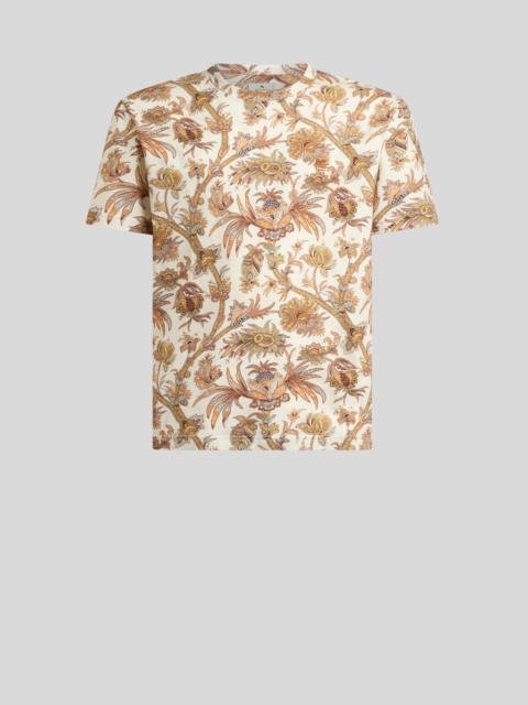Etro COTTON JERSEY T-SHIRT WITH FLORAL PAISLEY MOTIF